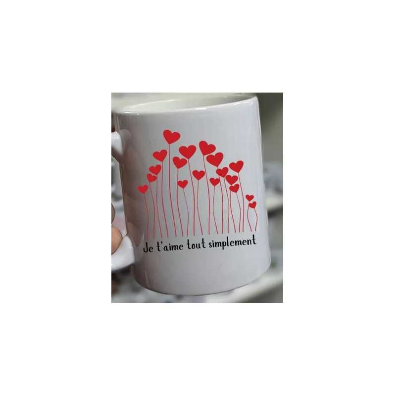 Mug"Je t'aime tout simplement" avec 100g de gourmandises