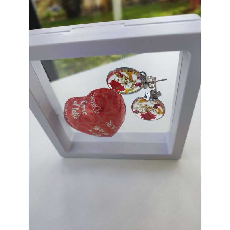 boucles d'oreilles fleurs séchées