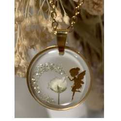 Collier fée paillette gypsophile