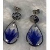 Boucles d'oreilles gouttes fleur bleue – bijoux
