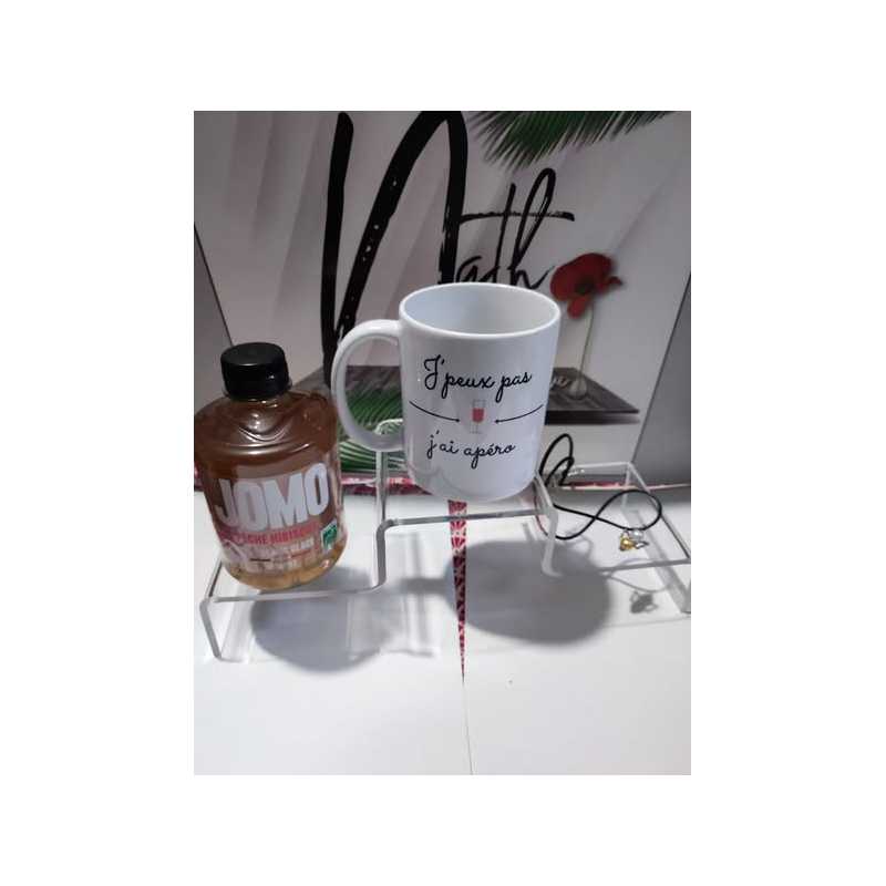 mug "j'peux pas j'ai apéro" avec thé blanc et pendentif