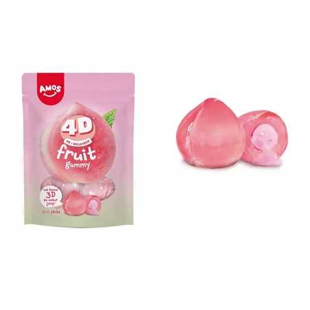 AMOS FRUITS PECHE 4D 120GR – Bonbons gélifiés