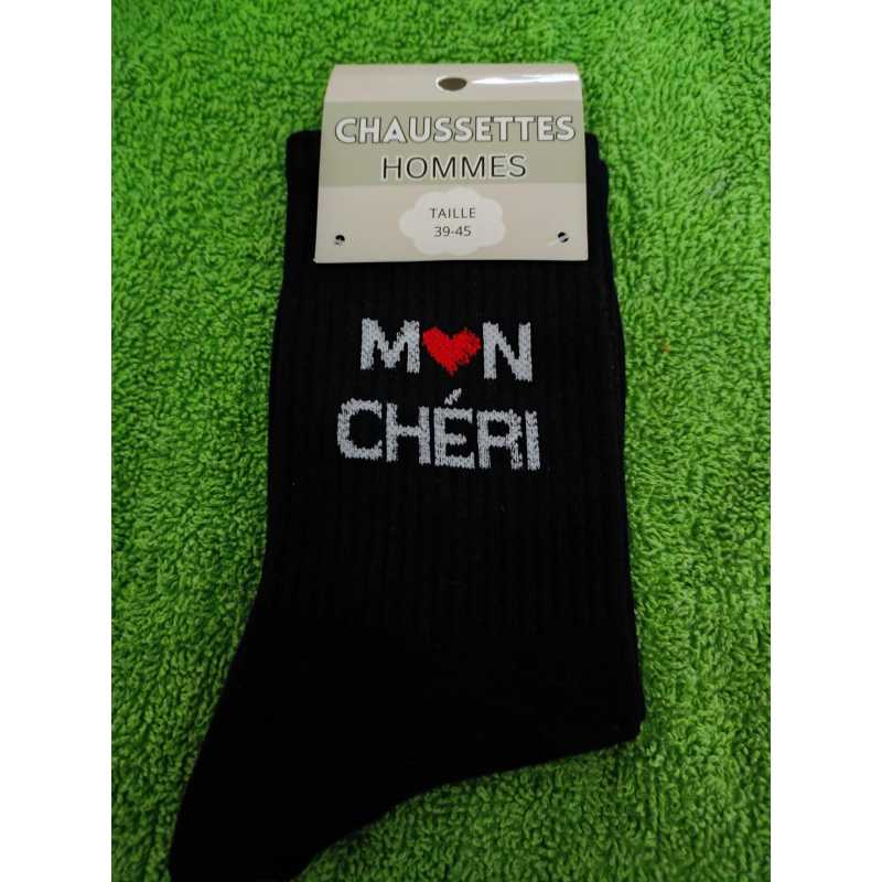 Chaussettes message MON CHERI – Taille unique