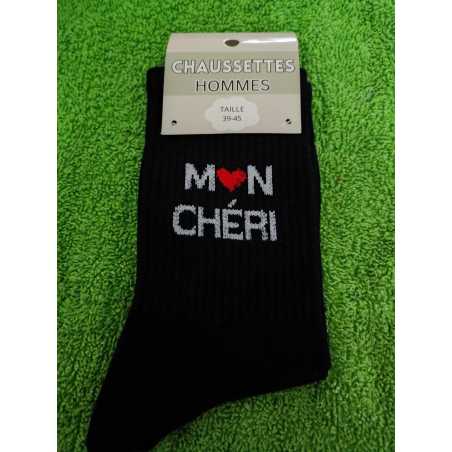 Chaussettes message MON CHERI – Taille unique