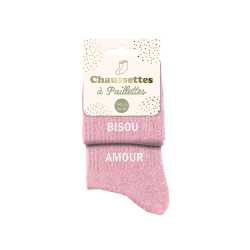 Chaussettes à paillettes Bisou Amour – Mode