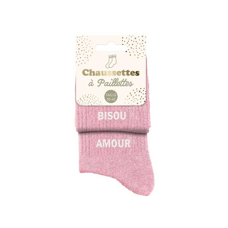 Chaussettes à paillettes Bisou Amour – Mode