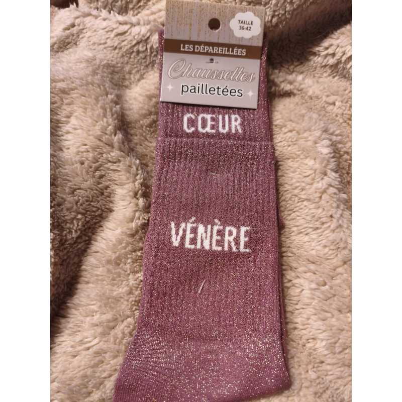 chaussettes "coeur/ venere" 36/42 – Chaussettes pailletées