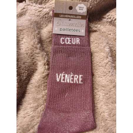 chaussettes "coeur/ venere" 36/42 – Chaussettes pailletées