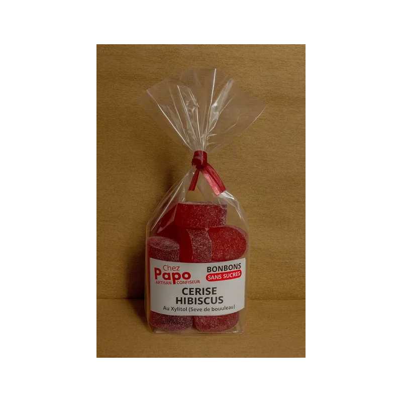 BERLINGOTS SANS SUCRES - CERISE / HIBISCUS 90g – Bonbons sans suc