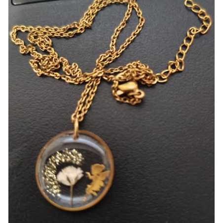 Collier fée paillettes – Bijou fleur gypsophile