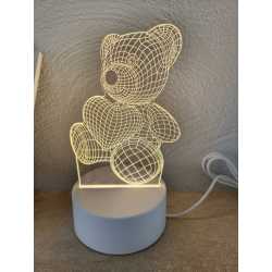 Lampe 3D ourson love – Lampe et veilleuse