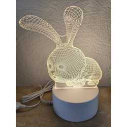 Lampe 3D Lapin – Lampe Veilleuse 3D