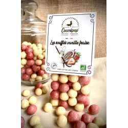 Soufflés vanille fraise – Billes de maïs bio