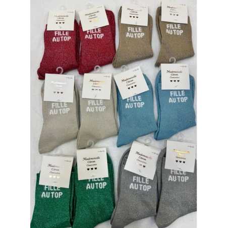 chaussettes paillettes "fille au top" 36/42