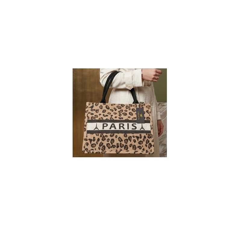 Sac toile de jute Paris – Sac jute naturel 33x42x18