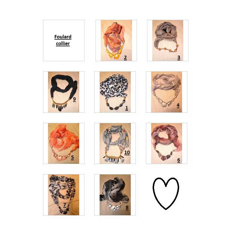 Foulard bijoux – Divers 10 modèles