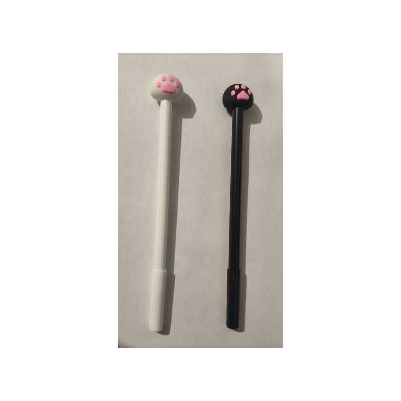 stylo pattes de chat noir ou blanc