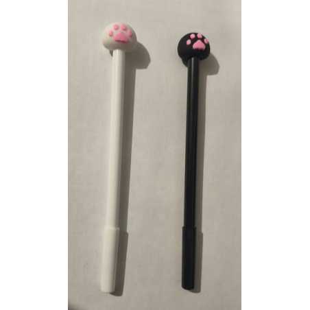 stylo pattes de chat noir ou blanc