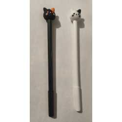 Stylo tête de chat (noir ou blanc)